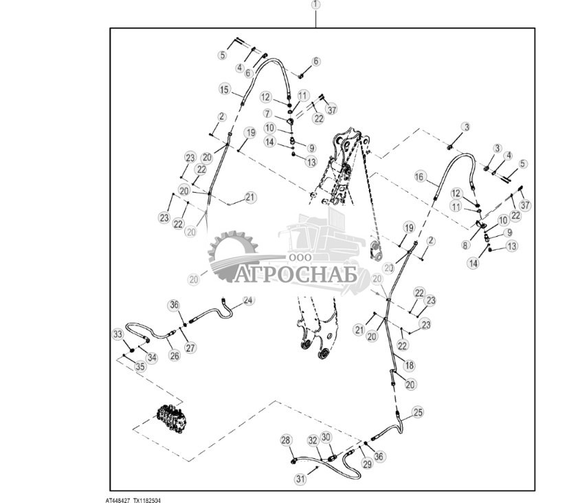 Комплект гидравлической системы вспомогательного оборудования, стандартная рукоять - ST820089 588.jpg